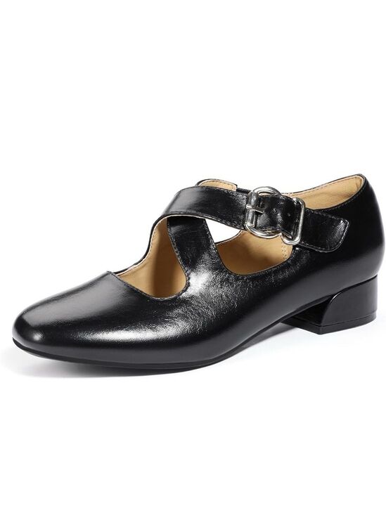 IDIFU Shoes - Women Ballet Flats Shoes Buckle Low Heels